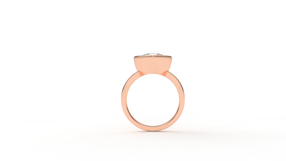 6.20 CTW Pear Cut Diamond Bezel Solitaire Engagement Ring