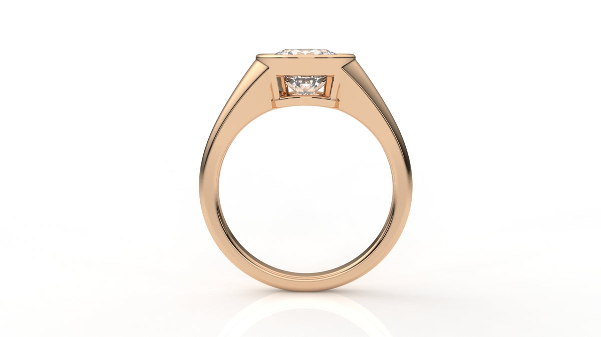 2ct Diamond Vintage Bezel-Set Round Diamond Solitaire Ring