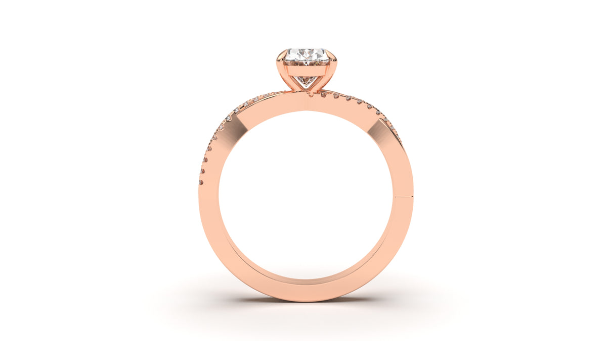 1.125 CTW Oval Diamond Split Shank Engagement Ring