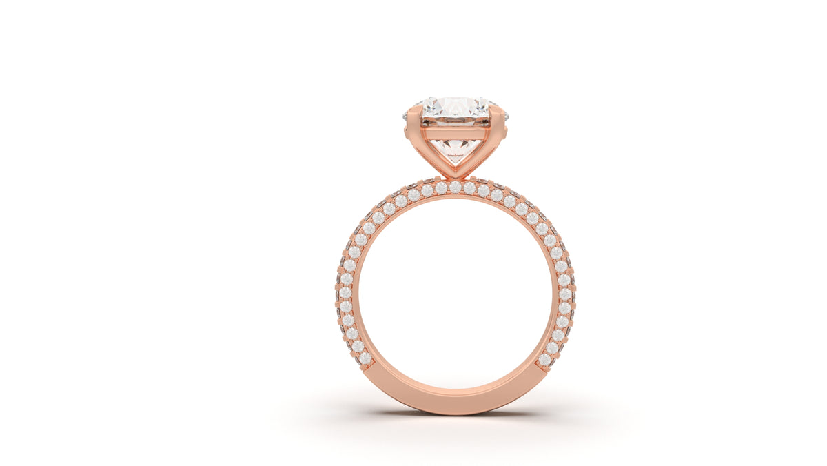3.76 CTW Oval Diamond Pavé Engagement Ring