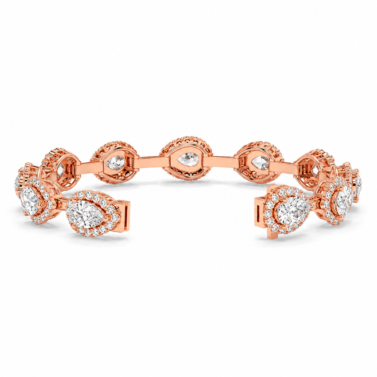 7.93 CTW  Diamond Floral Link Bracelet