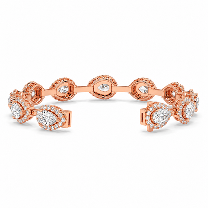 7.93 CTW  Diamond Floral Link Bracelet