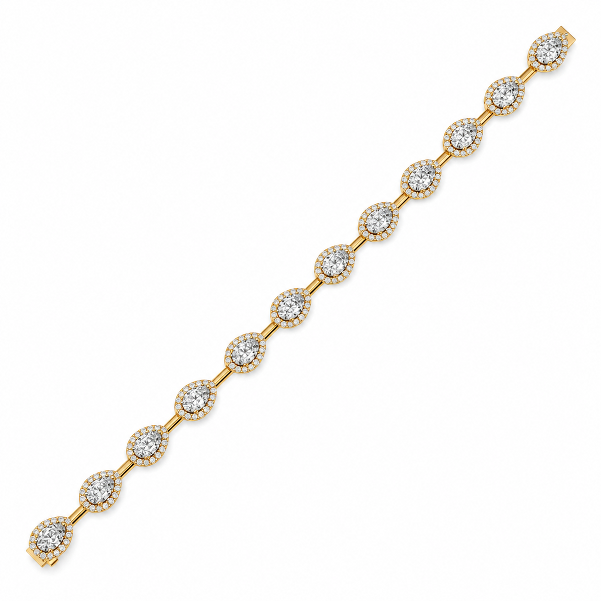 7.93 CTW  Diamond Floral Link Bracelet