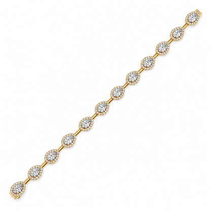 7.93 CTW  Diamond Floral Link Bracelet