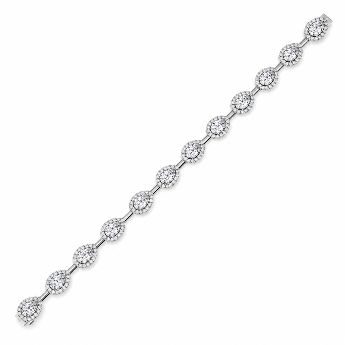 7.93 CTW  Diamond Floral Link Bracelet