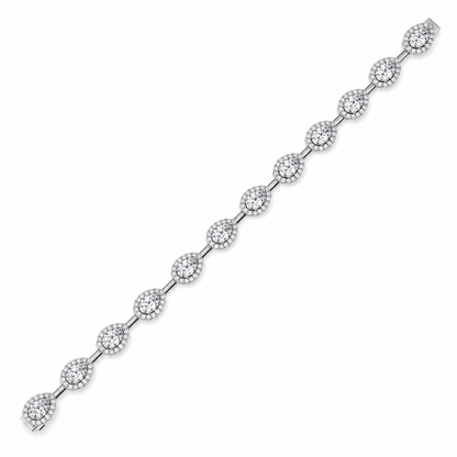 7.93 CTW  Diamond Floral Link Bracelet