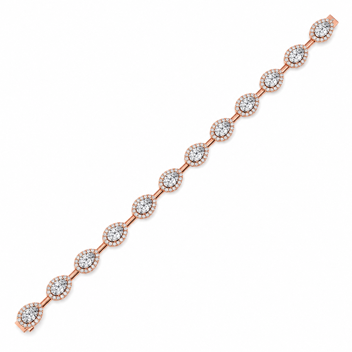 7.93 CTW  Diamond Floral Link Bracelet