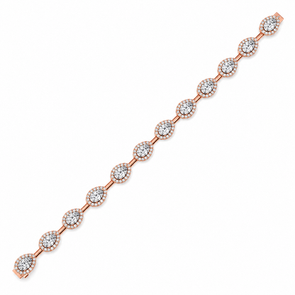 7.93 CTW  Diamond Floral Link Bracelet