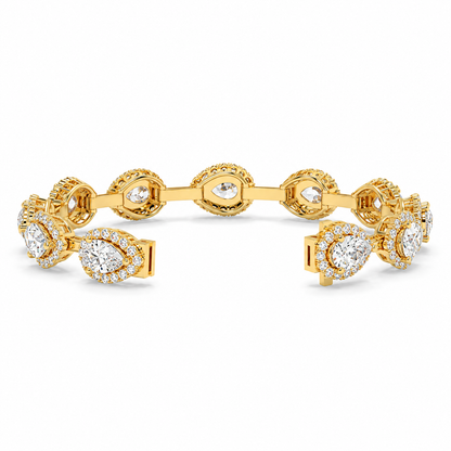 7.93 CTW  Diamond Floral Link Bracelet