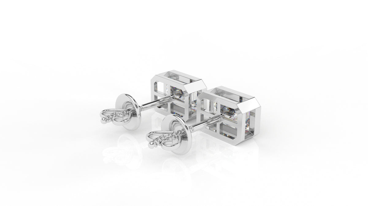 4.00 CTW Emerald Cut Diamond Stud Earrings