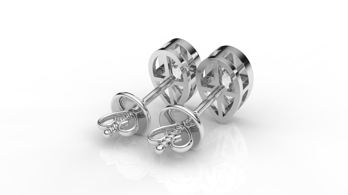 2.00 CTW Pear Shaped Diamond Stud Earrings