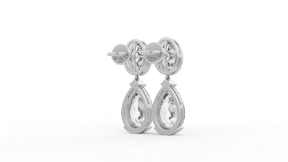 14 CTW Pear Diamond Drop Earrings