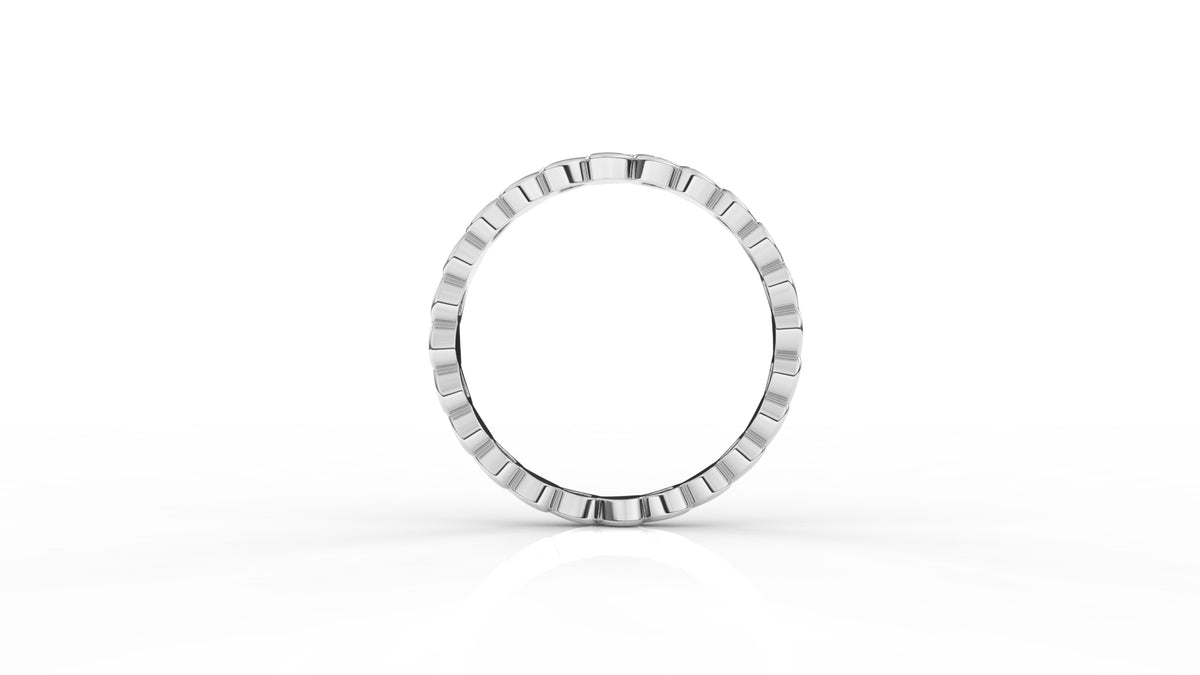 Silver ring with little hearts design with small diamonds GLAM NYC