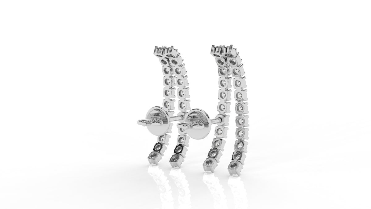 1.67 CTW Lab-Grown Diamond Hoop Earrings
