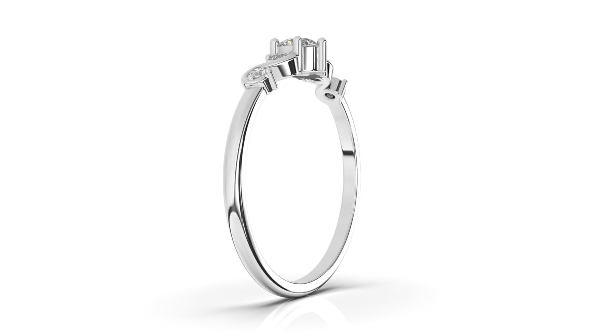 Silver ring with diamonds GLAM NYC