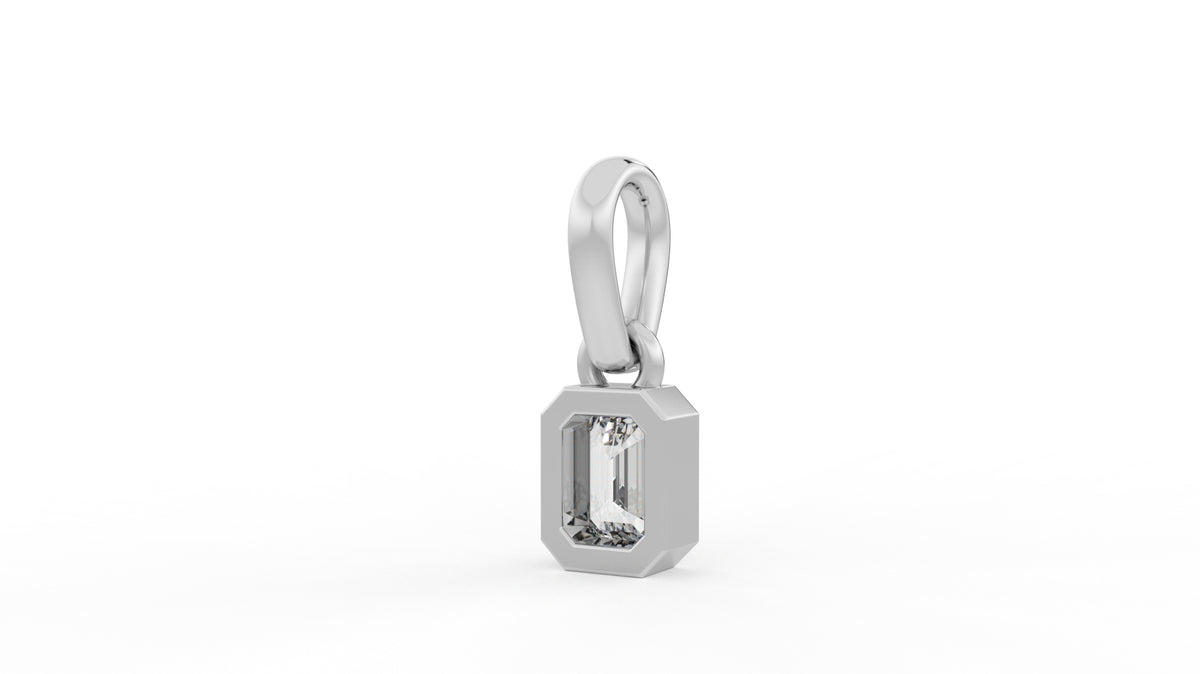 1 CTW Emerald Cut Diamond Solitaire Pendant Necklace