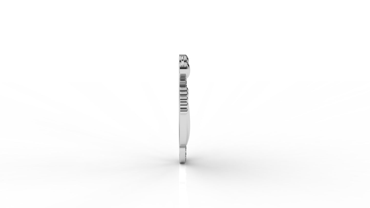 Iced Baby Footprint Pendant – 1.33 CT Diamond Accent | Sterling Silver