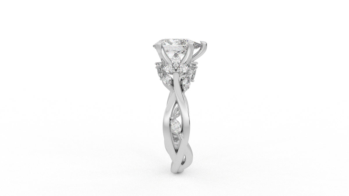 1.98 CTW Pear Cut Diamond Three Stone Engagement Ring