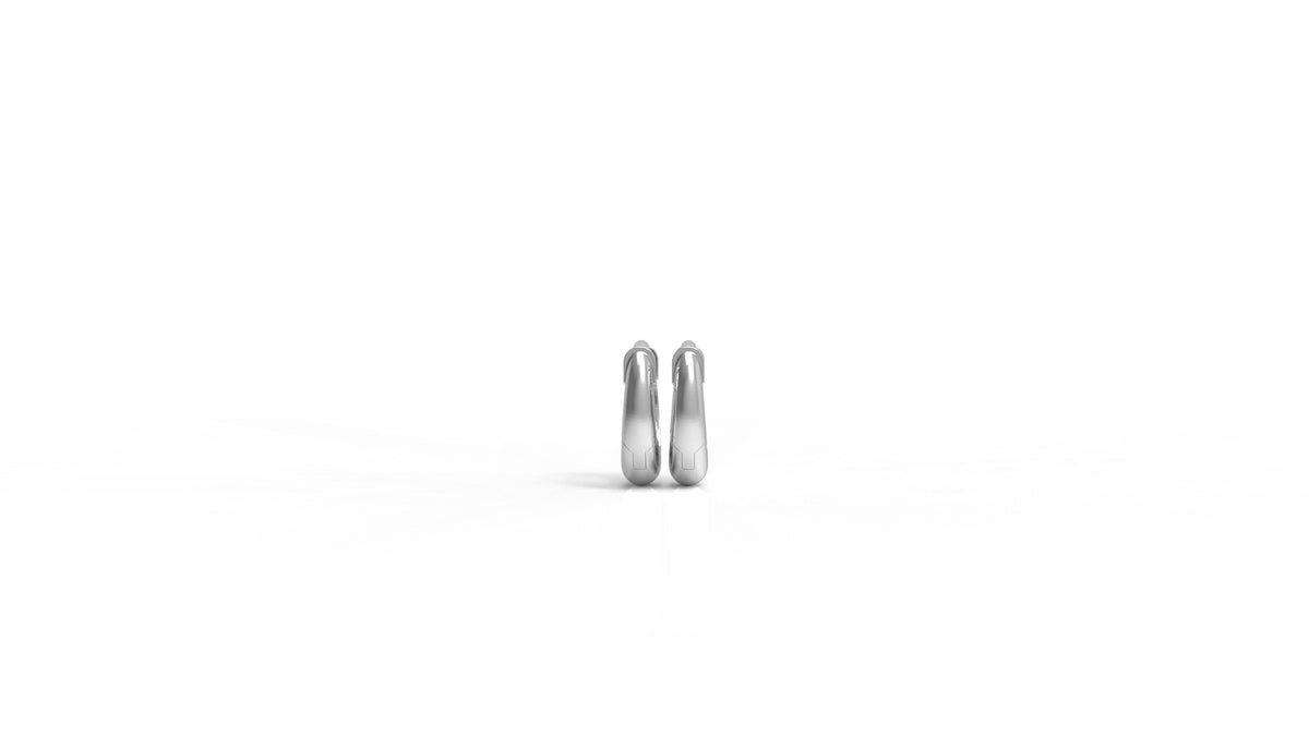 Silver hoop earrings with diamonds GLAM NYC