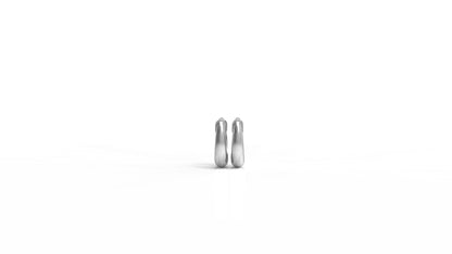 Silver hoop earrings with diamonds GLAM NYC