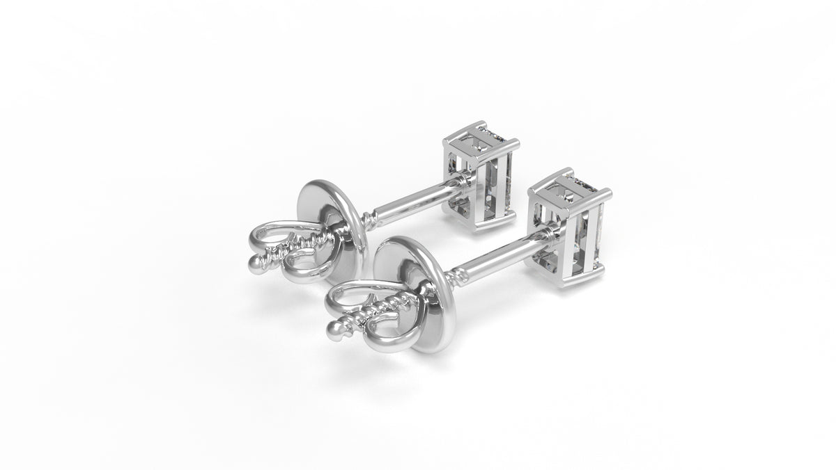 1.00 CTW Lab-Grown Diamond Emerald Cut Stud Earrings