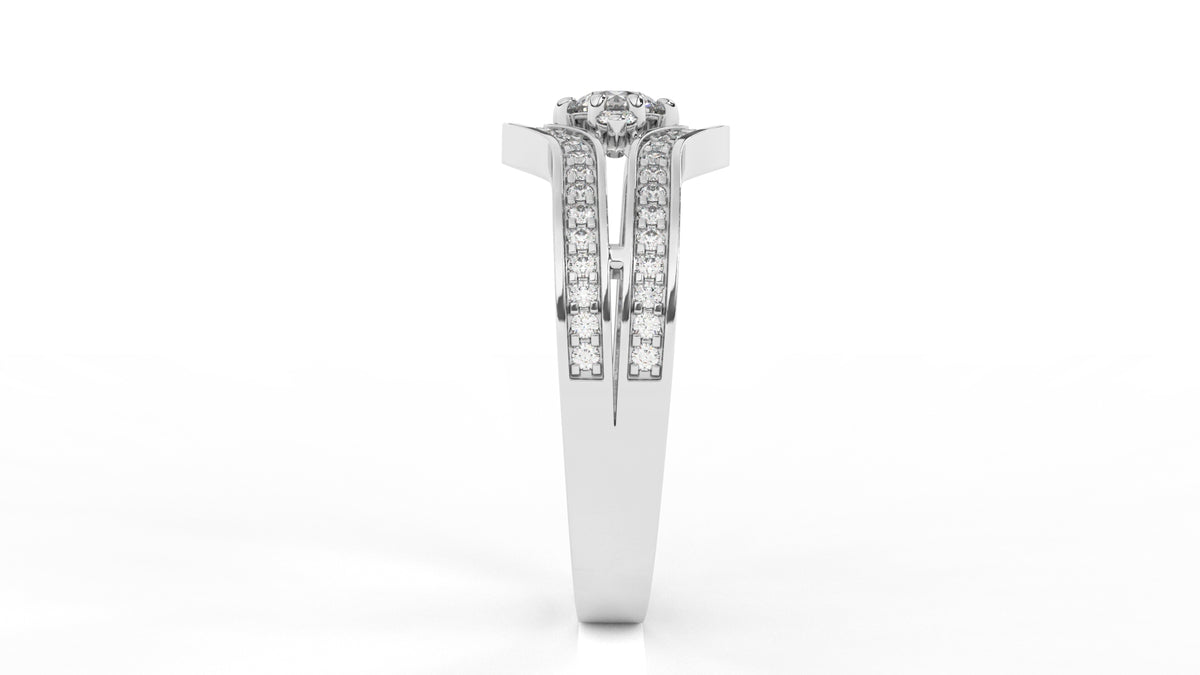 Silver ring with diamond accents GLAM NYC