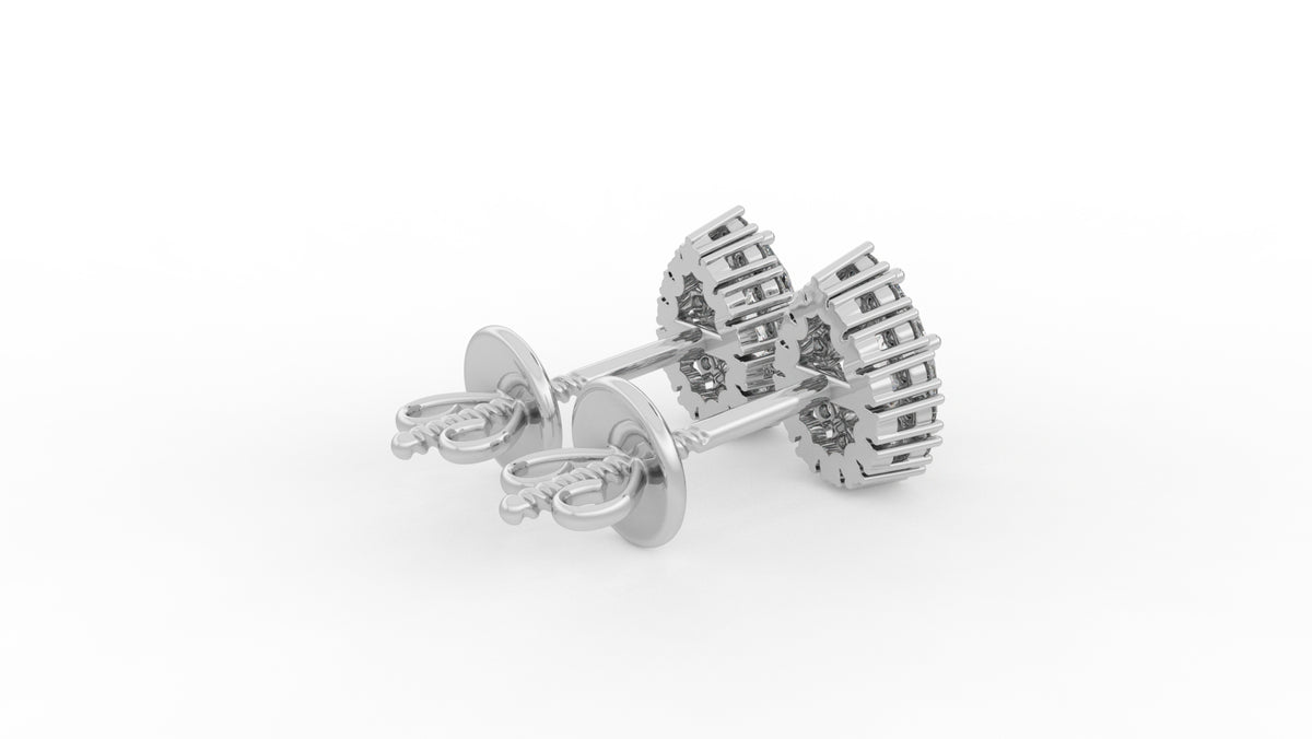 1.42 CTW Pear-Shaped Diamond Halo Stud Earrings
