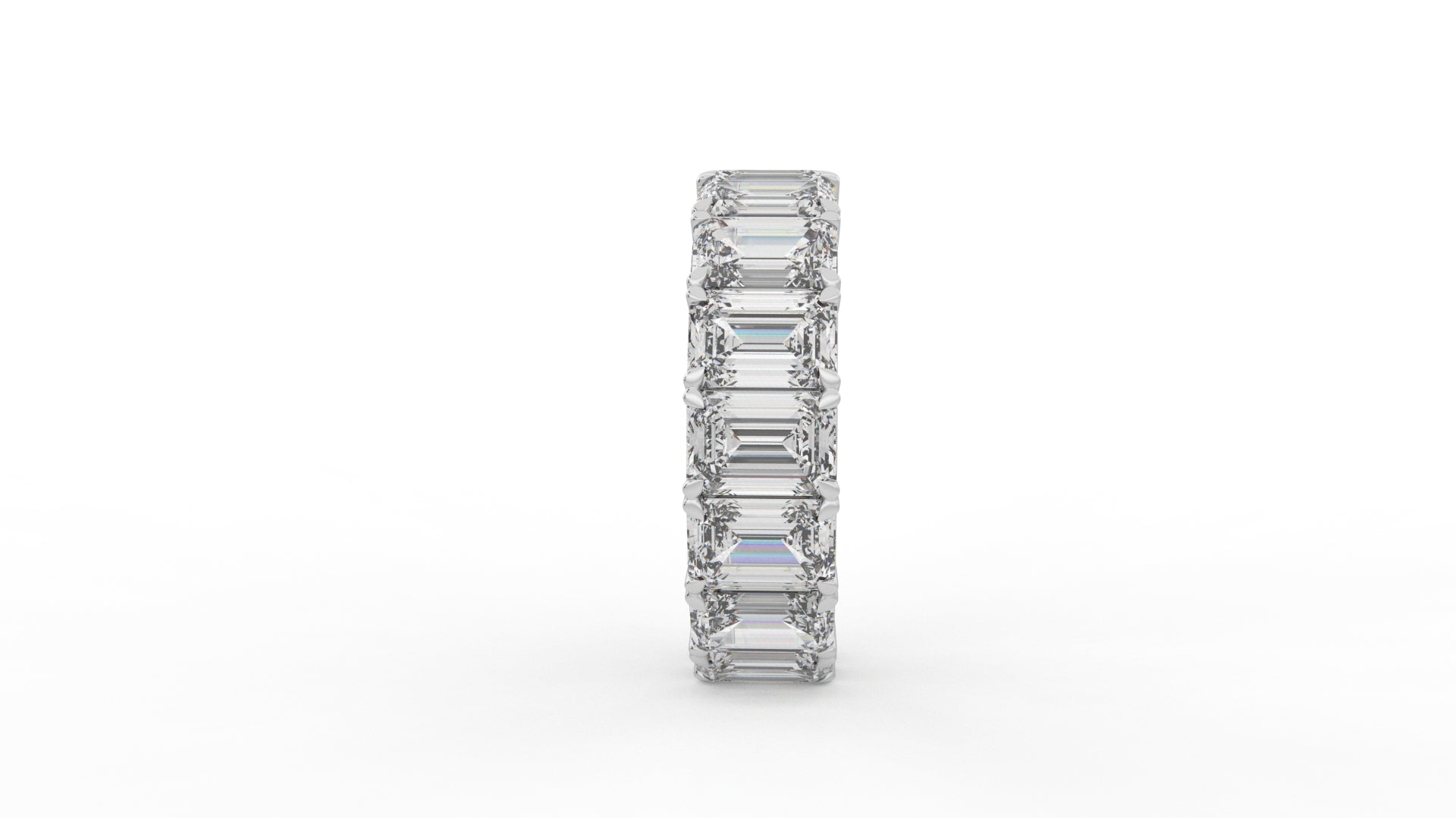 12 CTW Emerald Cut Diamond Eternity Wedding Band