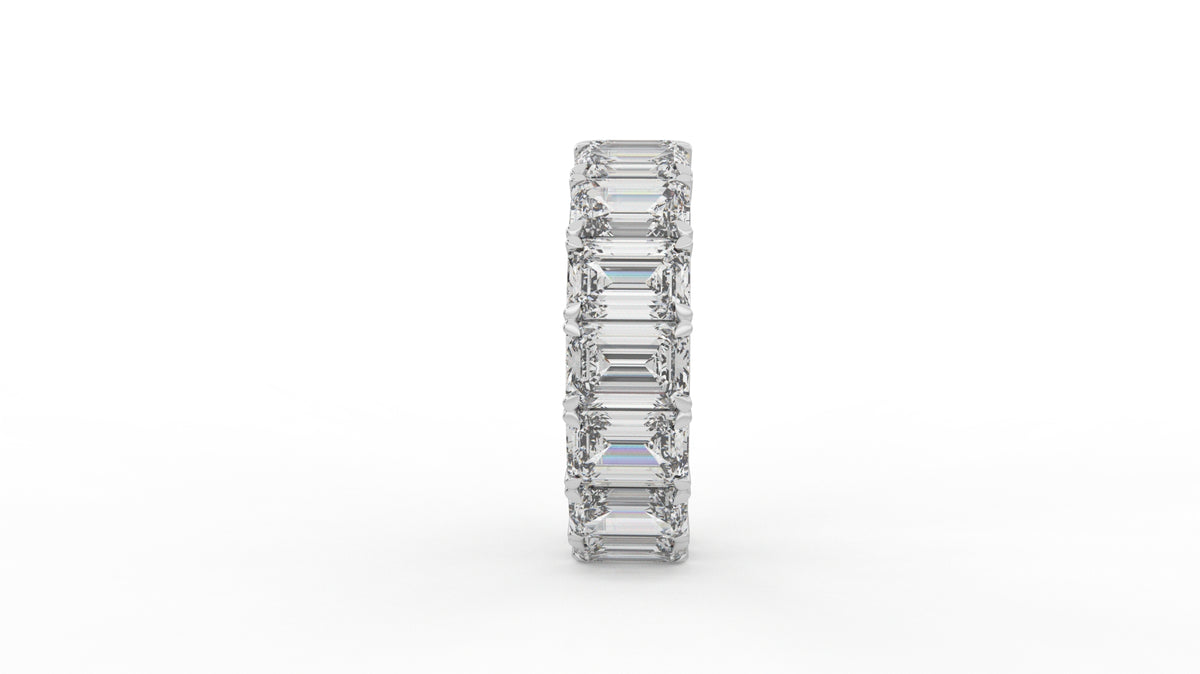 12 CTW Emerald Cut Diamond Eternity Wedding Band
