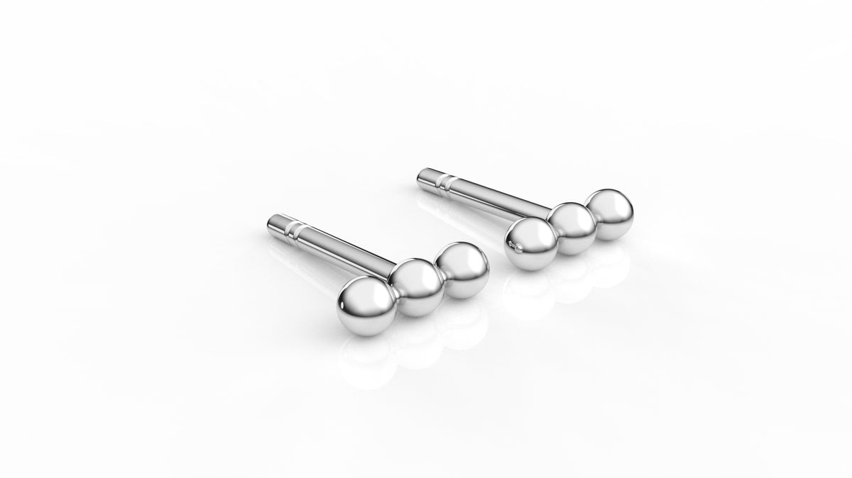 Silver beads earrings GLAM NYC