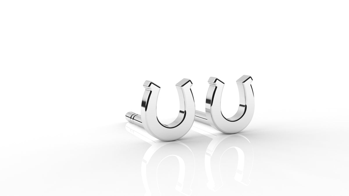 Silver horseshoe-shaped earrings GLAM NYC