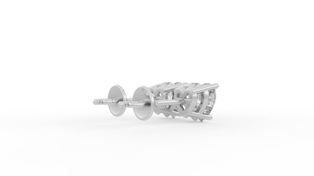 3.00 CTW Heart-Shaped Diamond Stud Earrings