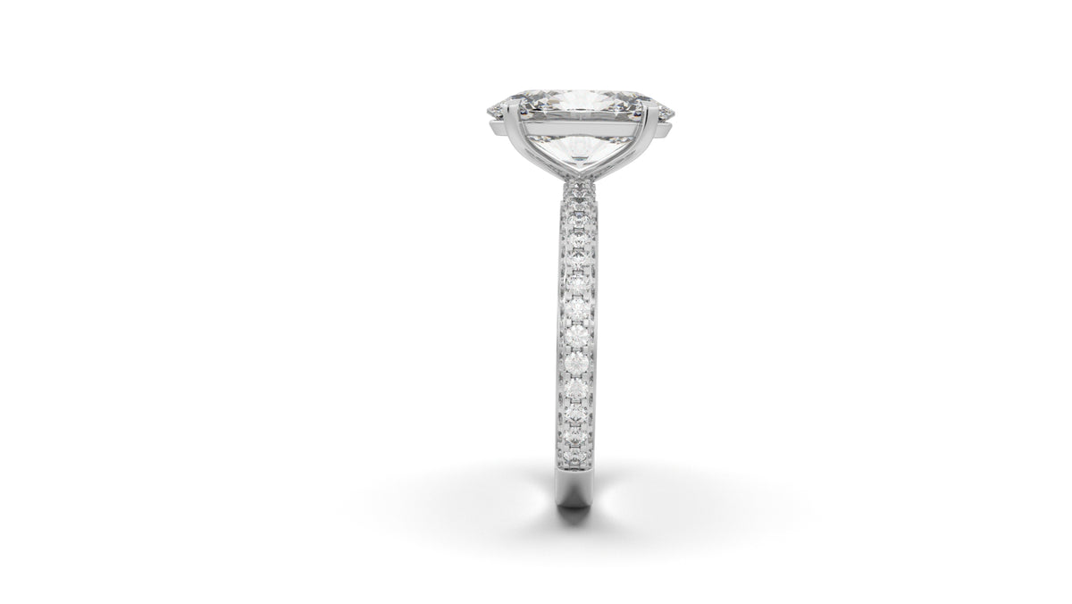 3.76 CTW Oval Diamond Pavé Engagement Ring