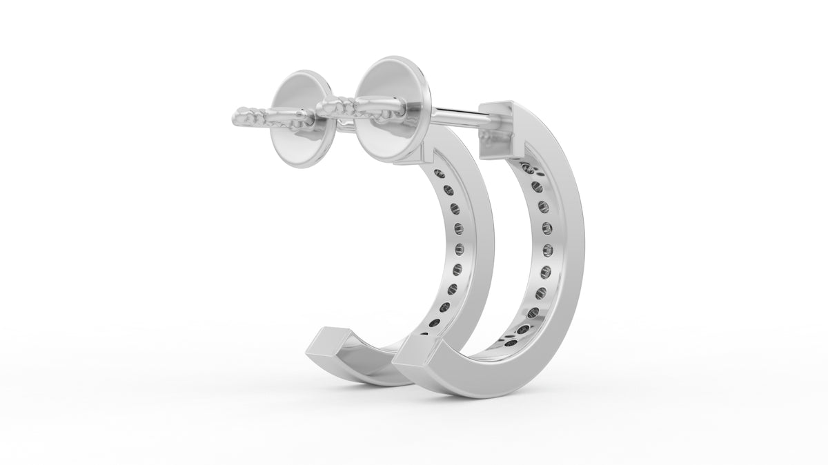 0.70 CTW Diamond Huggie Hoop Earrings