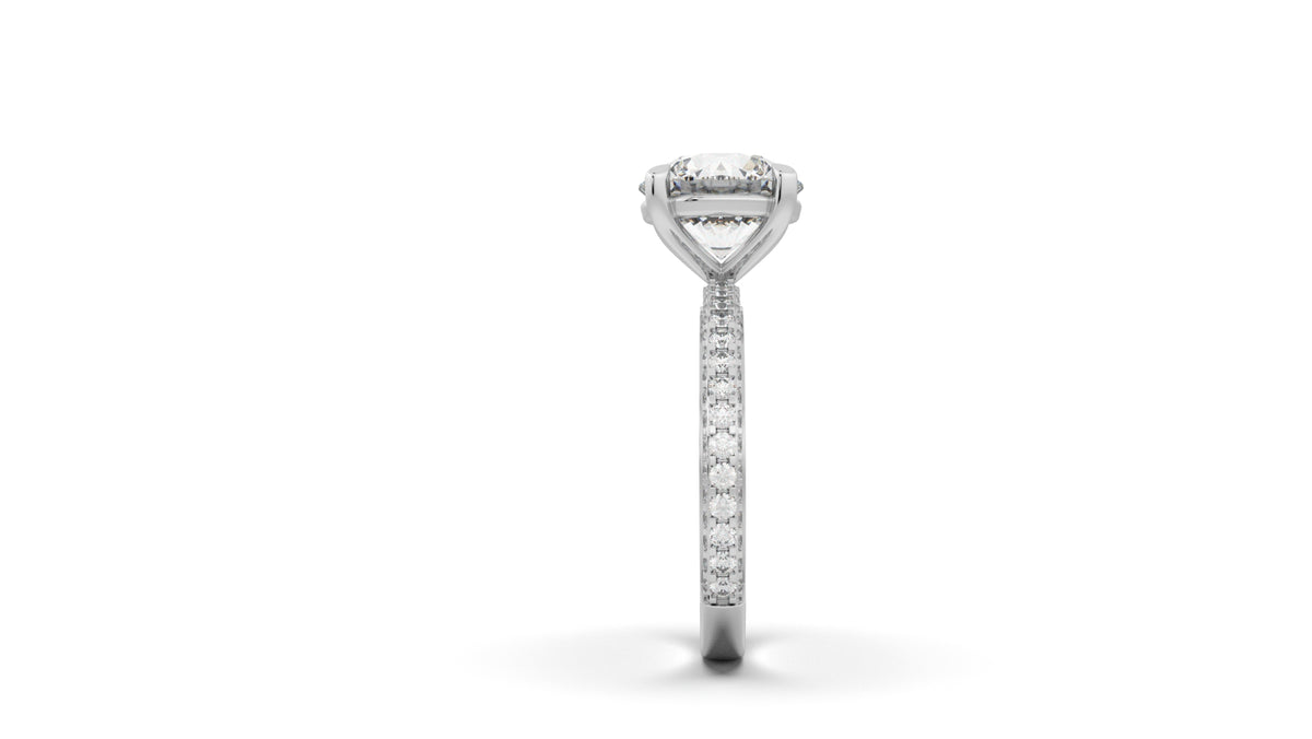 3.76 CTW Oval Diamond Pavé Engagement Ring