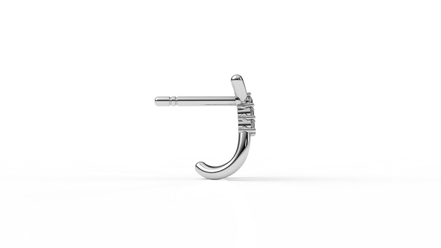 Silver earrings with small diamonds GLAM NYC