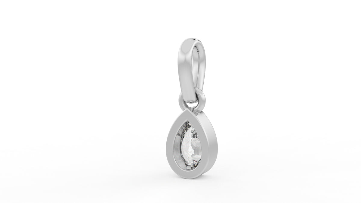 1 CTW Pear Cut Diamond Solitaire Pendant Necklace