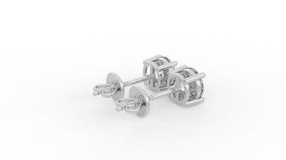 3 CTW Diamond Cluster Stud Earring