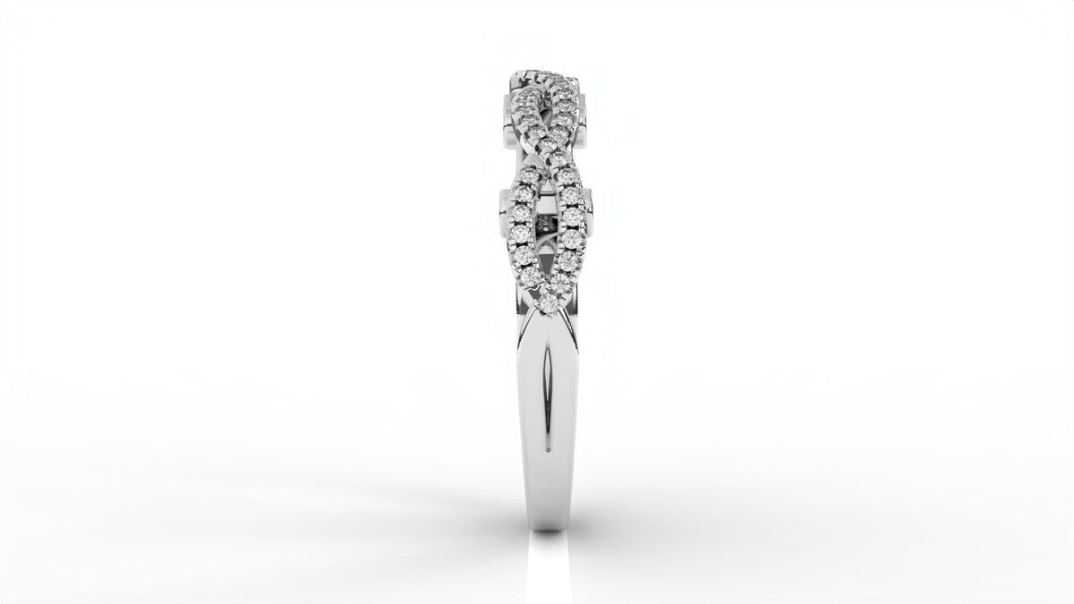 Silver ring with diamond accents GLAM NYC