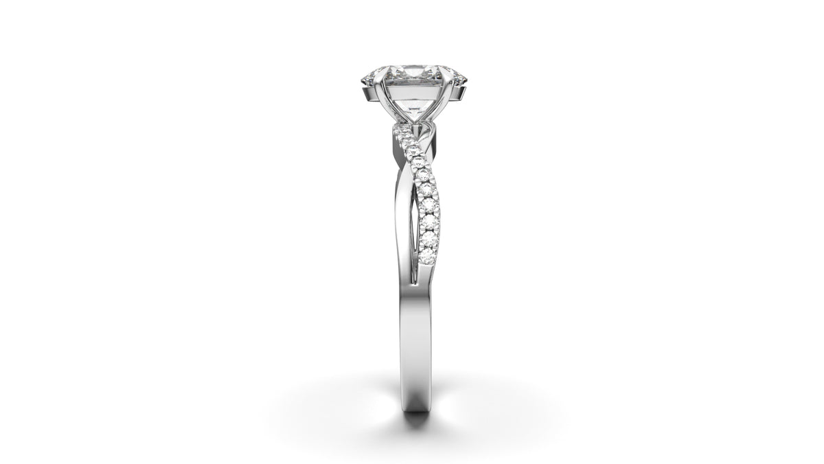 1.125 CTW Oval Diamond Split Shank Engagement Ring