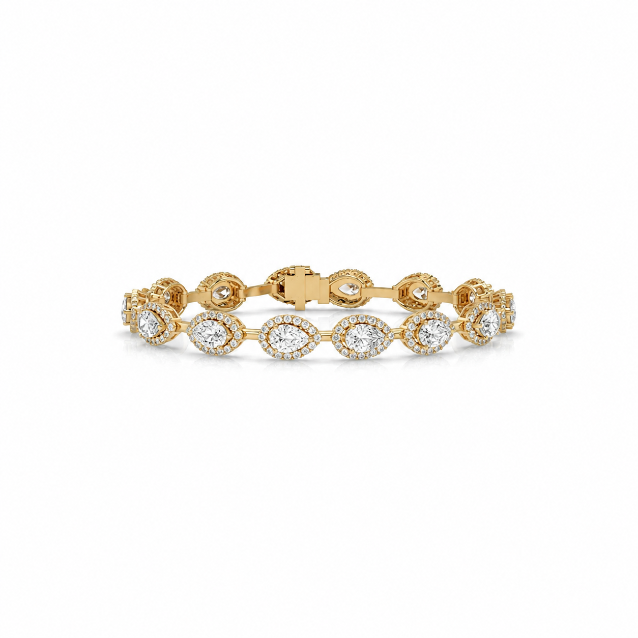 7.93 CTW  Diamond Floral Link Bracelet