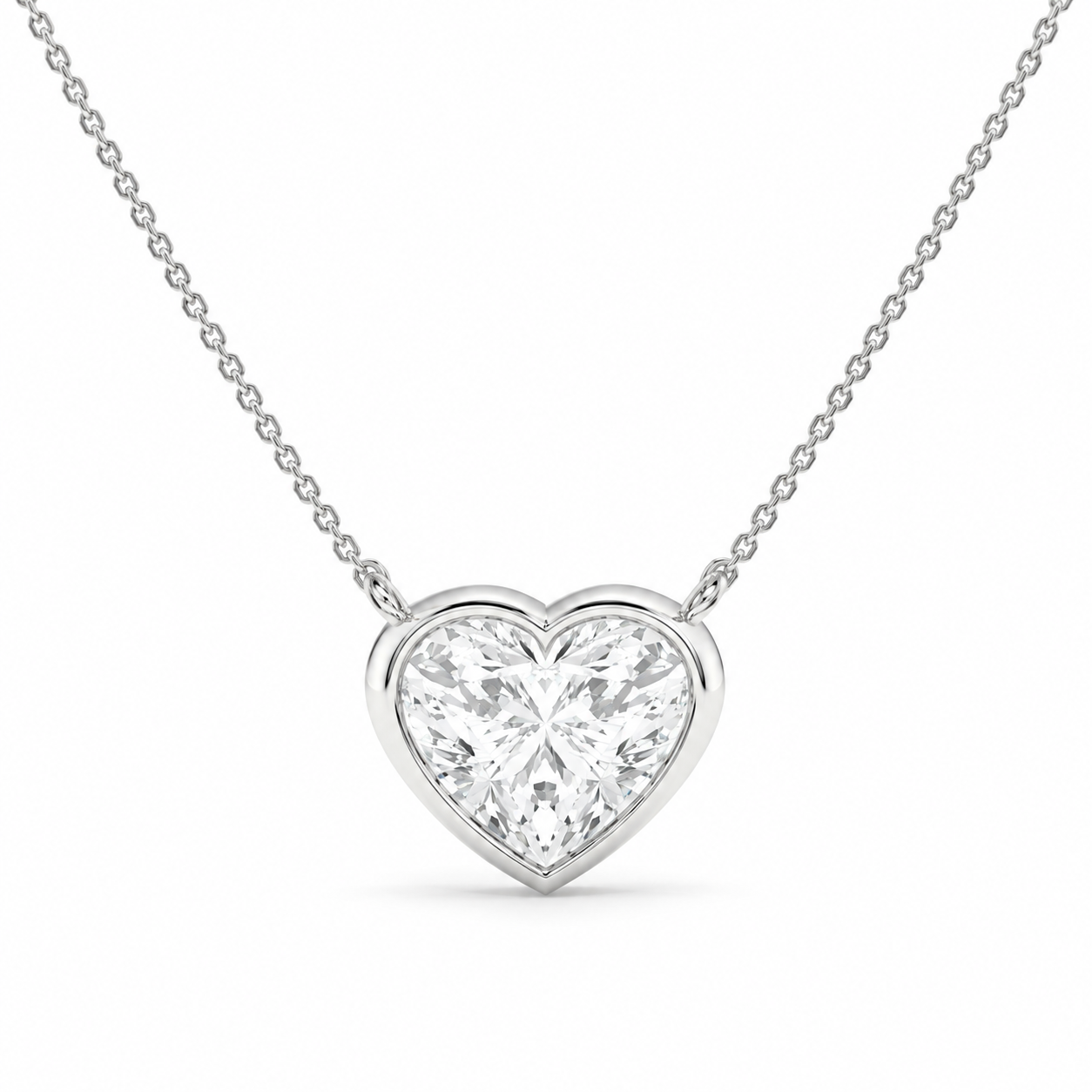 1.52 CTW Heart Solitaire Pendant Necklace