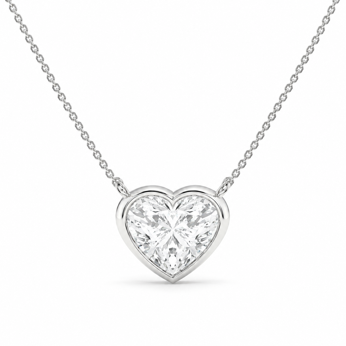 1.52 CTW Heart Solitaire Pendant Necklace