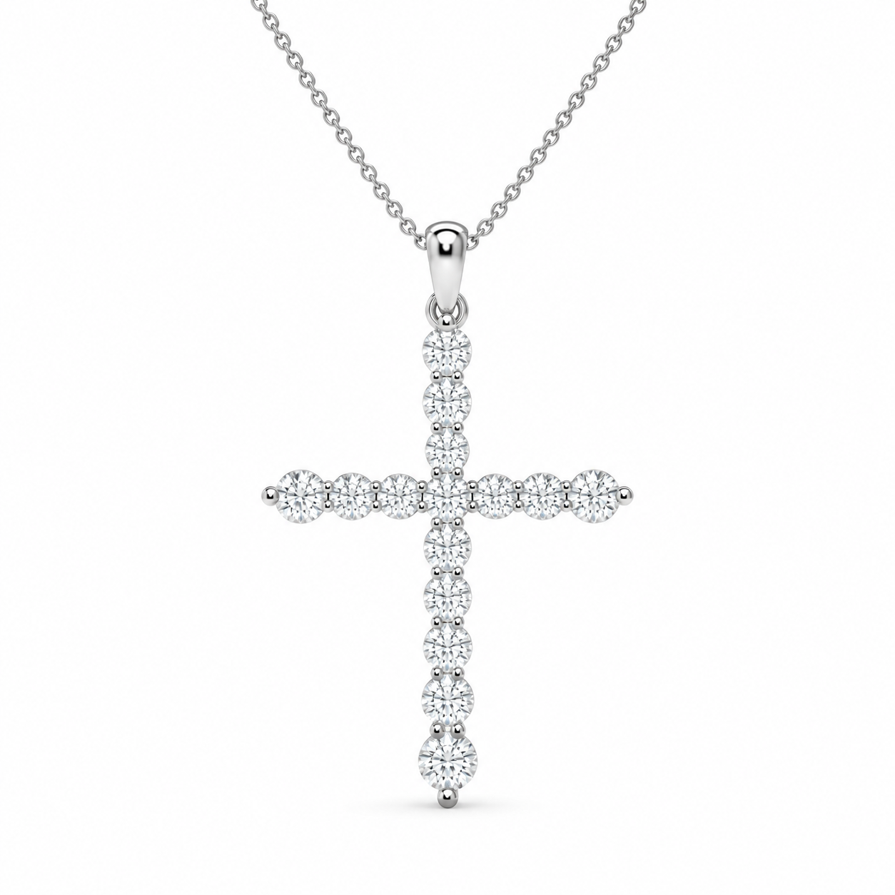1.00 CTW Diamond Cross Pendant Necklace