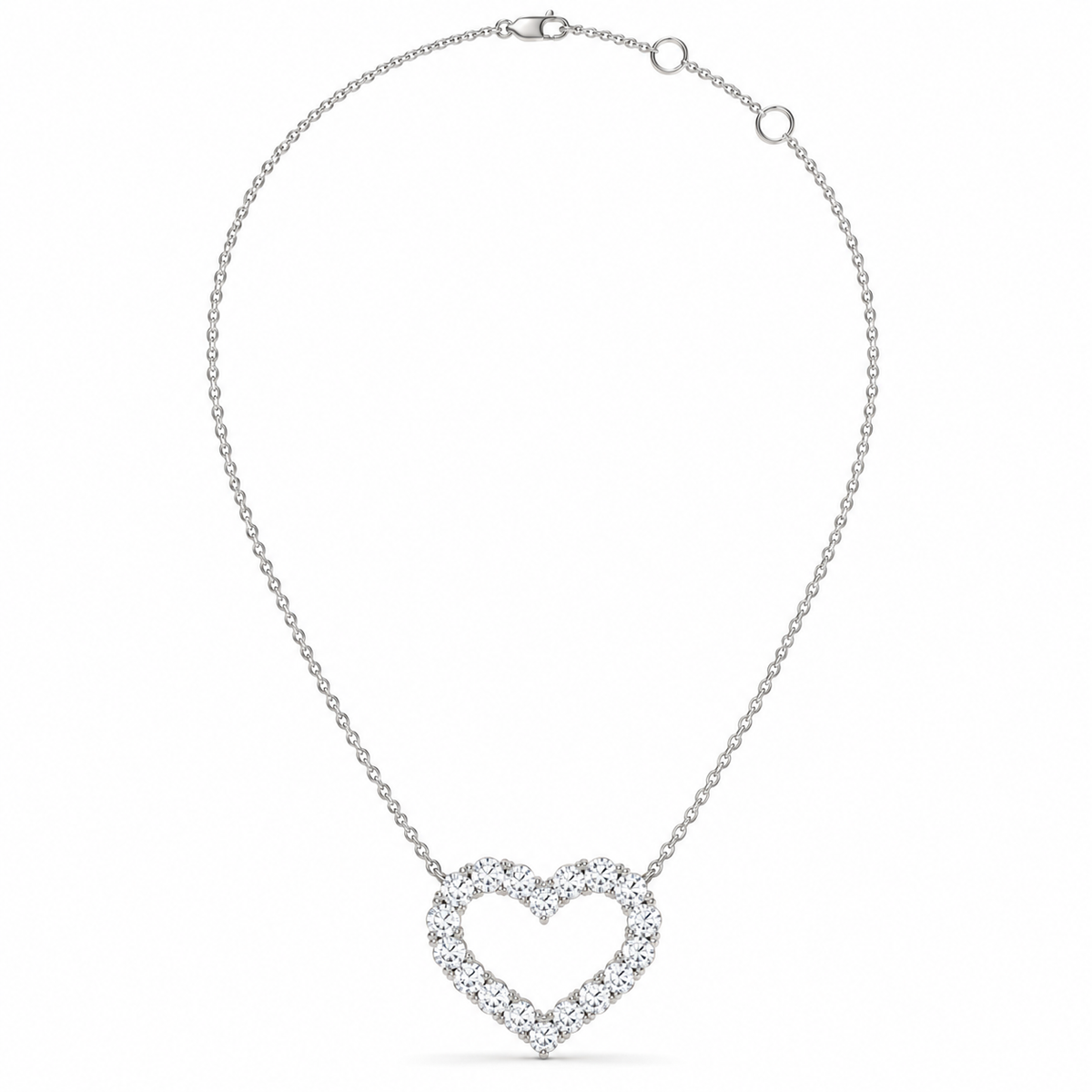 1.03 CTW Open Heart Pendant Necklace