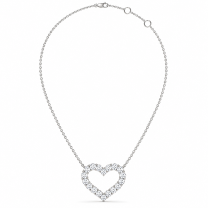1.03 CTW Open Heart Pendant Necklace