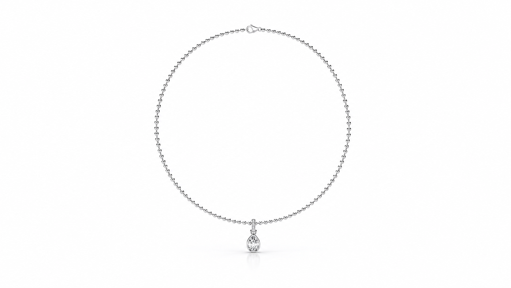 1 CTW Pear Cut Diamond Solitaire Pendant Necklace