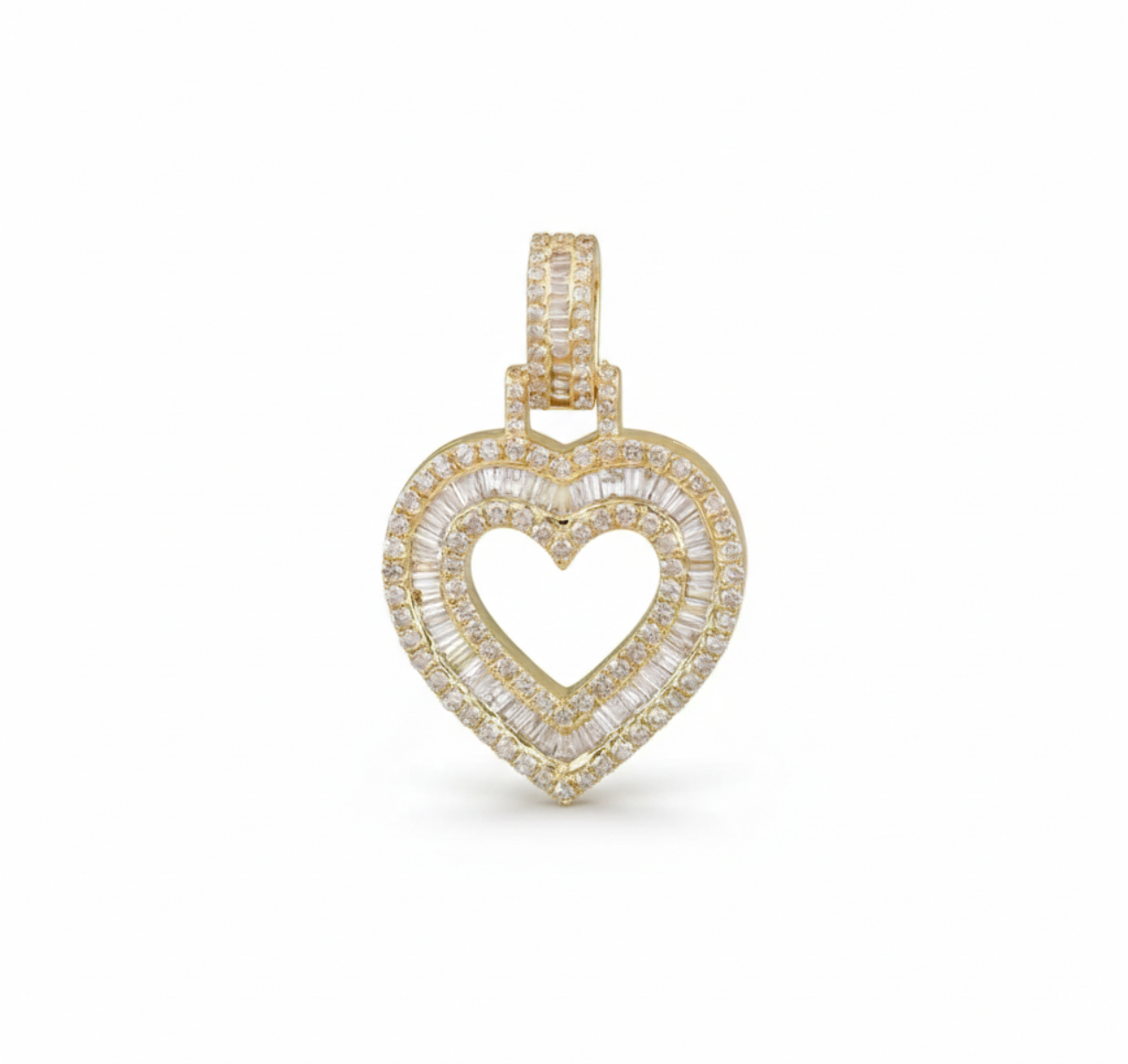 Iced Heart Lab Diamond Pendant (1.05ct Total)