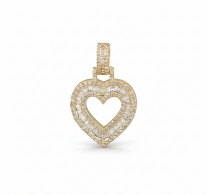 Iced Heart Lab Diamond Pendant (1.05ct Total)