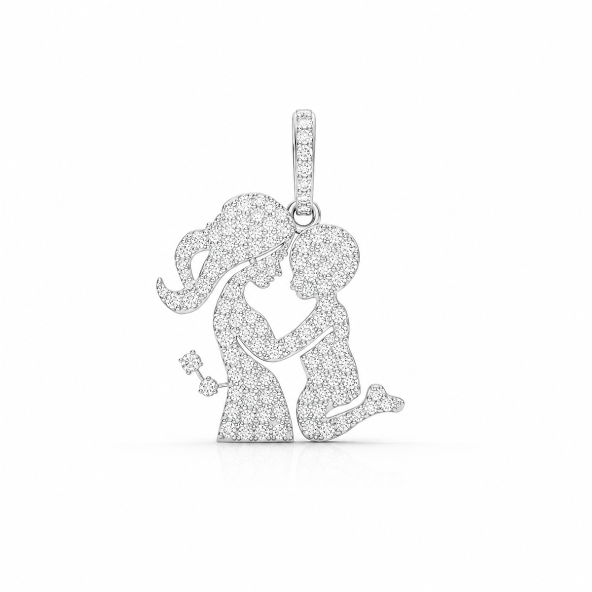 0.92 CTW Mom & Daughter Diamond Pendant Necklace
